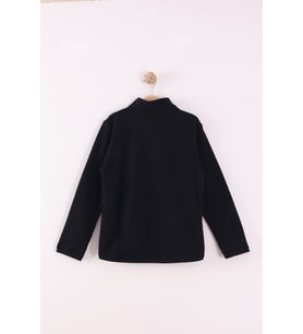 Monox Çocuk Unisex Parmak Geçmeli Polar Ceket (Siyah)