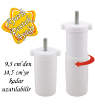 Ayarlı Destek Ayağı 9.5 x 14.5cm Beyaz Gizli Ayak M8 Civatalı İncediş Mobilya Kanepe Baza Koltuk
