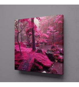 PEMBE AĞAÇLAR KANVAS TABLO 25x25cm (Karışık)