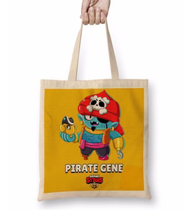 Brawl Stars Pırate Gene Bez Çanta Uzun Saplı