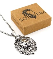Aslan Lion Kral Paslanmaz Çelik Zincirli Metal Erkek Kolye Q1003