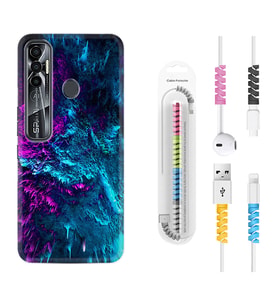 Tecno Spark 6 6 Go 8C 8 Pro 7 7 Pro Kılıf Kablo Koruma Spiral Silikon Explosive 1734