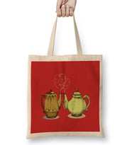 Funny Coffee Drinks Art Lover Gift Quote - Vintage Retro Bez Çanta Uzun Saplı