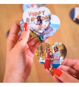 Kişiye Özel Yazı Resim Fotoğraf Baskılı Kalp Magnet 8x7 cm (6 Adet)