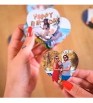 Kişiye Özel Yazı Resim Fotoğraf Baskılı Kalp Magnet 8x7 cm (6 Adet)