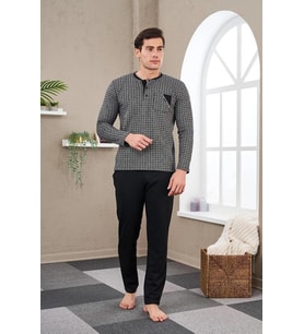 Pjs 23709 Erkek Patlı Jakarlı Pijama Takım