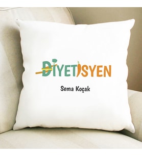 Kişiye Özel Diyetisyen Doktora Hediye Kare Yastık
