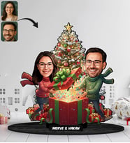 BK Gift Kişiye Özel Sevgili Yılbaşı Tasarımlı Karikatür Biblo -13, Yılbaşı Hediyesi, Yeni Yıl Hediyesi