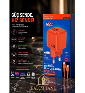 Kalemhane Gan 45w Çift Giriş Hızlı Şarj Başlığı ve Kablo