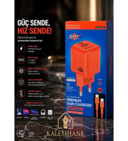 Kalemhane Gan 45w Çift Giriş Hızlı Şarj Başlığı ve Kablo