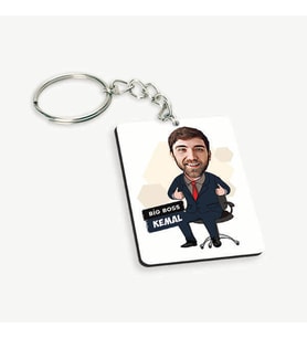 Kişiye Özel Erkek Patron Karikatürlü Anahtarlık