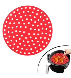 Renkli Isıya Dayanıklı Yıkanılabilir Silikon Fırın Ve Airfryer Yuvarlak Pişirme Matı 23 Cm (5343)