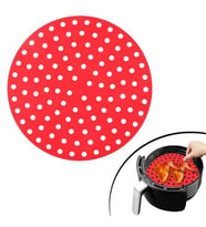 Renkli Isıya Dayanıklı Yıkanılabilir Silikon Fırın Ve Airfryer Yuvarlak Pişirme Matı 23 Cm (5343)