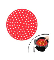 Renkli Isıya Dayanıklı Yıkanılabilir Silikon Fırın Ve Airfryer Yuvarlak Pişirme Matı 23 Cm (5343)