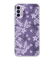 PrintiFy Reeder S19 Max Pro Uyumlu Kamera Korumalı Floral Lila Tasarımlı Şeffaf Silikon Kılıf