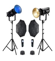 Gdx Exc-180RGB-II Rgb Led Video Işığı 2'li Full Set (Gridli 120cm Octagon + 260 cm Kalın Işık Ayağı)