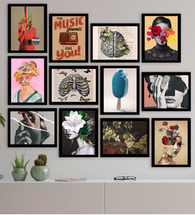 BK Gift 12 Parça Çerçeve Görünümlü Ahşap Tablo Seti (65x80cm)-14