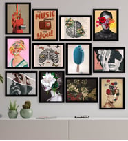 BK Gift 12 Parça Çerçeve Görünümlü Ahşap Tablo Seti (65x80cm)-14