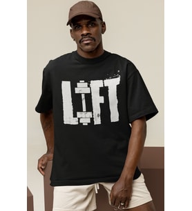 Tasarım Lift Fitness Bodybuilding Sporcu Gym Baskılı Unisex Oversize Tişört