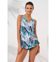 Mara Kruvaze Formlu Tankini Takım Coral (Çok Renkli-Naturel)