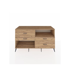 Kronos Konsol Tek Raflı 4 Çekmeceli  176x59x99 Çam-Çam