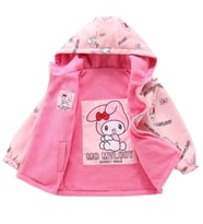 Petityu My Melody çift taraflı giyilebilen polar içli pembe şirin kız çocuk mont