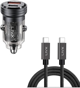 Transparent 45W PD/QC Mini Araç şarj Cihazı ve 2 Metre Hızlı Şarj ve Data Kablosu L35 - TCT-02