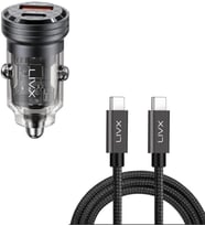 Transparent 45W PD/QC Mini Araç şarj Cihazı ve 2 Metre Hızlı Şarj ve Data Kablosu L35 - TCT-02