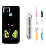 Realme C11 C21 C21Y C25Y C11 2021 Kılıf Kablo Koruma Spiral Silikon Aşık Avokadolar 1642