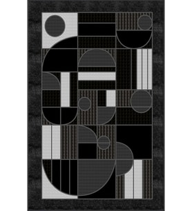 Eliana Home Baskılı, Yıkanabilir Kaymaz Taban Salon Halısı LNA0093-SD1005 100x150 cm (Siyah)