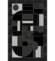 Eliana Home Baskılı, Yıkanabilir Kaymaz Taban Salon Halısı LNA0093-SD1005 100x150 cm (Siyah)