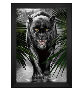 Hayvanlar Temalı Kanvas Tablo 50 x 70 cm Siyah Çerçeve