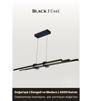 Cosmo Füme LED Tavan Avize – Kumandalı Dim Edilebilir – Aşağı Işık