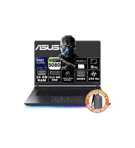 Asus Rog Strix G16 Intel Core Ultra 9 275HX 24GB 512GB SSD RTX5080 16GB 175W Freedos 16" 240Hz Wqxga Taşınabilir Bilgisayar G615LW-S5185-A6