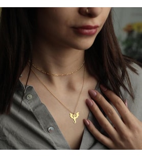 Kişiye Özel Zarif Ejderha Model Kolye 925K Gümüş (Gold)