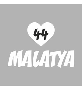 Kalpli 44 Malatya Araba Sticker siyah 20x15 CM (Beyaz)