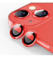 ALLY iPhone 14-14 Plus 3D Metal Çerçeveli Kamera Lens Koruyucu (Kırmızı)