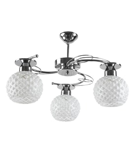 Rys Modern Krom 3 Lü Spor Dekoratif Camlı Tavan Sarkıt Avize