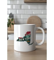 Newyork Temalı 330ml Baskılı Beyaz Seramik  Kupa Bardak