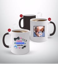 BK Gift Kişiye Özel Canım Dedem Tasarımlı Fotoğraflı Sihirli Kupa Bardak-1 (Beyaz)
