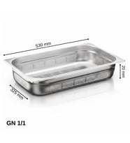 ÜRET Delikli Gastronom Küvet GN 1/1 20 mm 2,5 lt