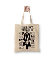 The Peaky Blinders Beyaz Bez Çanta Uzun Saplı Alışveriş Çantası Plaj Çantası