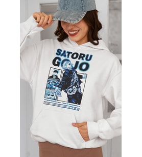 Satoru Gojo Jujutsu Kaisen Baskılı Unisex Oversize Anime Hoodie