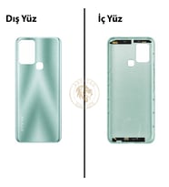 Infinix Hot 10T Yeşil Uyumlu Arka Kapak Arka Cam Batarya Pil Kapağı Lazer Kesim Back Cover