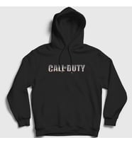 Presmono Unisex Kırmızı Logo Call Of Duty Kapüşonlu Sweatshirt 27011tt (Siyah)