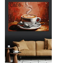 Dumanı Tüten Sıcak Latte Art Dekoratif Kanvas - Mdf Ahşap Tablo