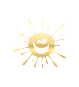 Splash Gülen Surat Sticker 17x17 Cm Gold