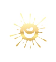 Splash Gülen Surat Sticker 17x17 Cm Gold
