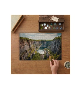 Dağların Arasındaki Göl- Doğa- Manzara Tasarımı 240 parça Ahşap Puzzle Ahşap Kutuda MP00194