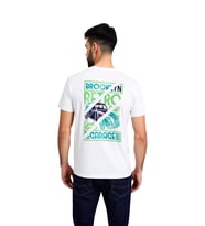 Brooklyn Retro Araba Garajı Baskılı Erkek Tişört
